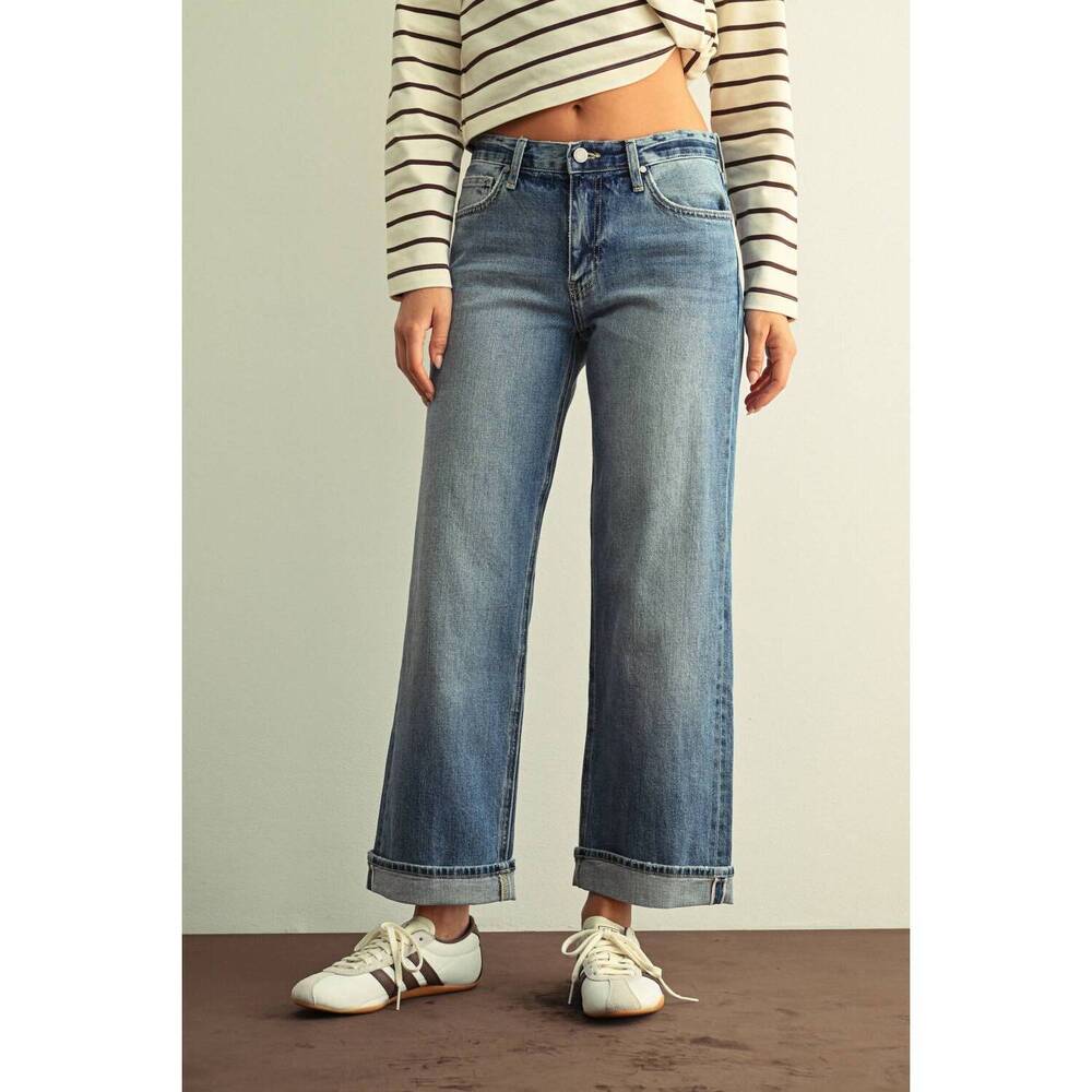 NEW JUST BLACK DENIM selvage straight jeans in medium denim
